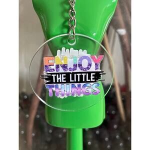 Enjoy The Little Things Women Inspirational Round Acrylic Keychains